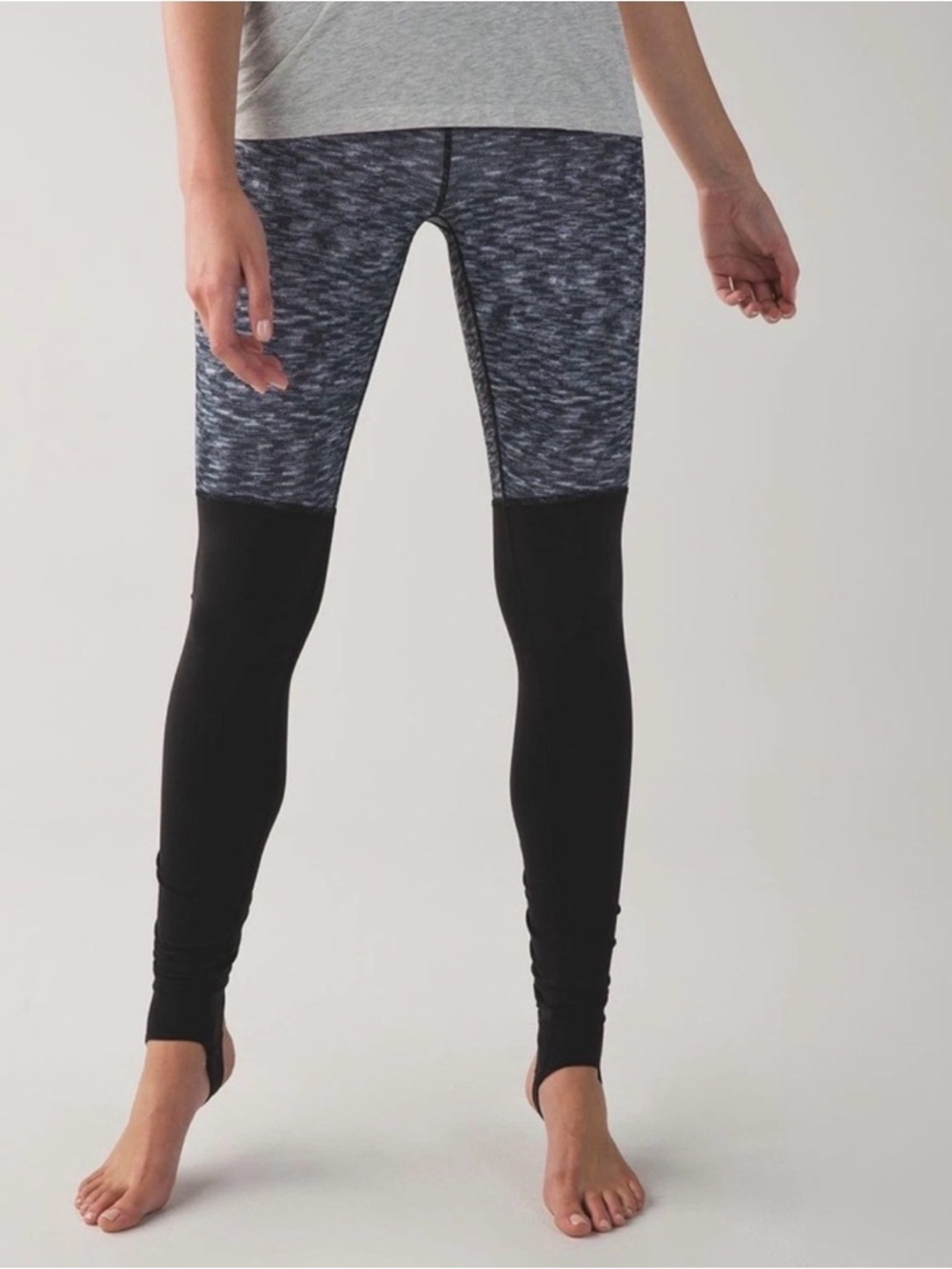 lululemon athletica Heathered Gray and Black Leggings